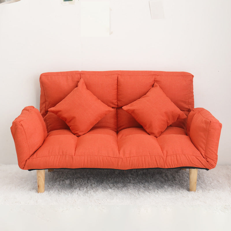 Modern Biscuit Back Reclining Square Arm Linen Stationary Sofa Orange Red Clearhalo 'furn' 'furn_sofas' 'Furniture' 'Living Room Furniture' 'Sofa' 'sofas' 5601644