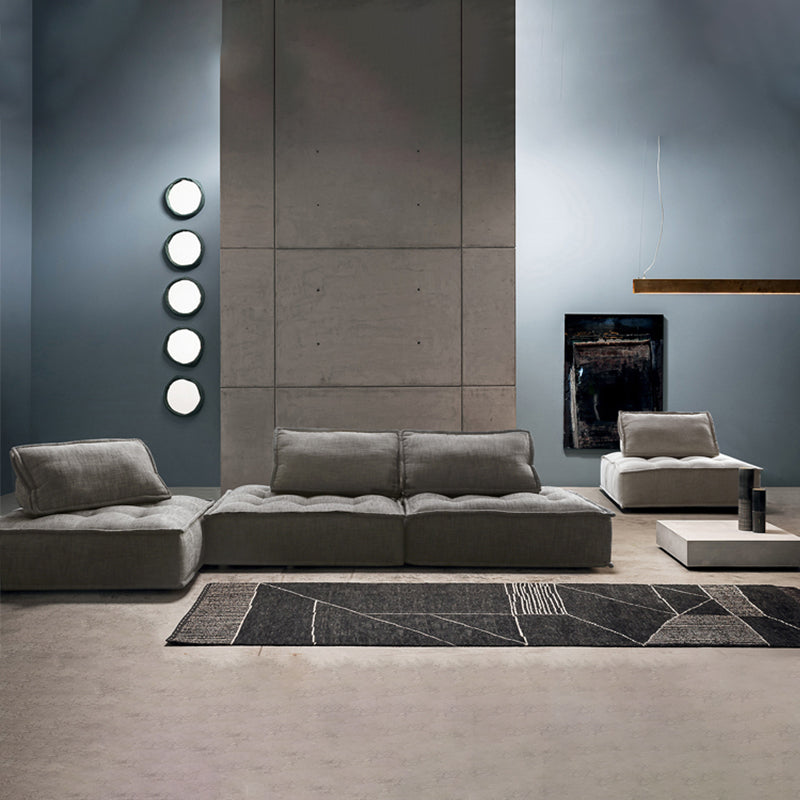 Almohadas contemporáneas asientos estacionarios estándar de lino sin brazo