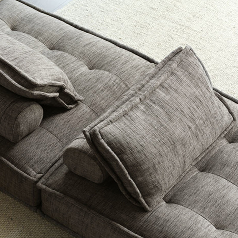 Almohadas contemporáneas asientos estacionarios estándar de lino sin brazo