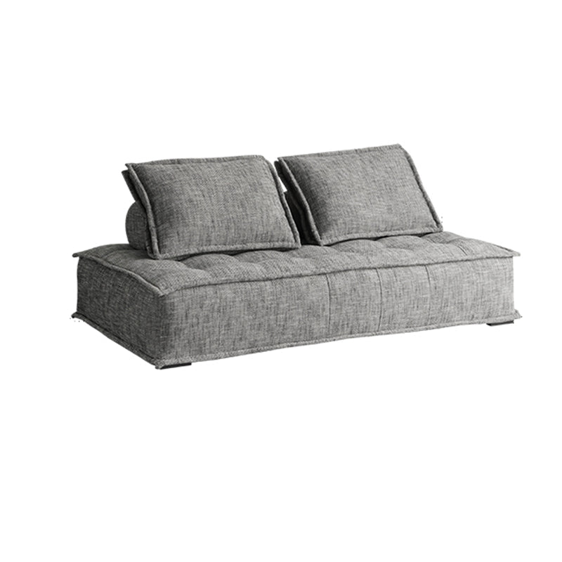 Contemporary Pillows Standard Armless Linen Stationary Seating 73"L x 41"W x 14"H Grey Clearhalo 'furn' 'furn_sofas' 'Furniture' 'Living Room Furniture' 'Sofa' 'sofas' 5601717