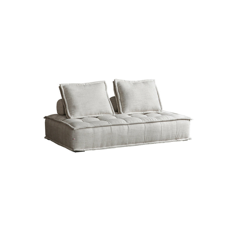 Contemporary Pillows Standard Armless Linen Stationary Seating 73"L x 41"W x 14"H Off-White Clearhalo 'furn' 'furn_sofas' 'Furniture' 'Living Room Furniture' 'Sofa' 'sofas' 5601721