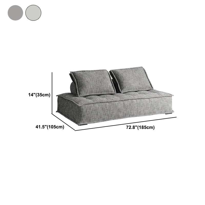 Almohadas contemporáneas asientos estacionarios estándar de lino sin brazo
