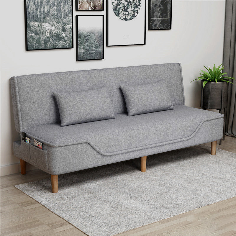 Contemporary Living Room Tight Back Sleeper Armless Linen Seating Smoke Gray Clearhalo 'furn' 'furn_sofas' 'Furniture' 'Living Room Furniture' 'Sofa' 'sofas' 5601767