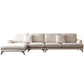 Ivory 4-seat Square Arm Sectional Scandinavian Fabric Sofa & Chaise Left Clearhalo 'furn' 'furn_sectionals' 'Furniture' 'Living Room Furniture' 'Sectionals' 5601783