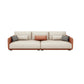 Faux Leather Pillow Back Sofa with Chaise Square Arm Sectional