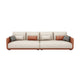Faux Leather Pillow Back Sofa with Chaise Square Arm Sectional
