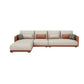Faux Leather Pillow Back Sofa with Chaise Square Arm Sectional