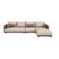 Faux Leather Pillow Back Sofa with Chaise Square Arm Sectional