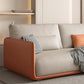 Faux Leather Pillow Back Sofa with Chaise Square Arm Sectional