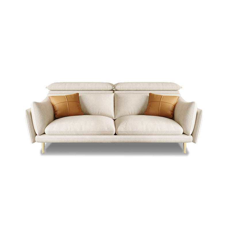 Crème faux lederen bank/sectionele met opbergzak verstelbare bank voor woonkamer