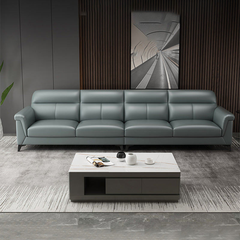 Hedendaagse groene vlekbestendig echt leer voor woonkamer bank