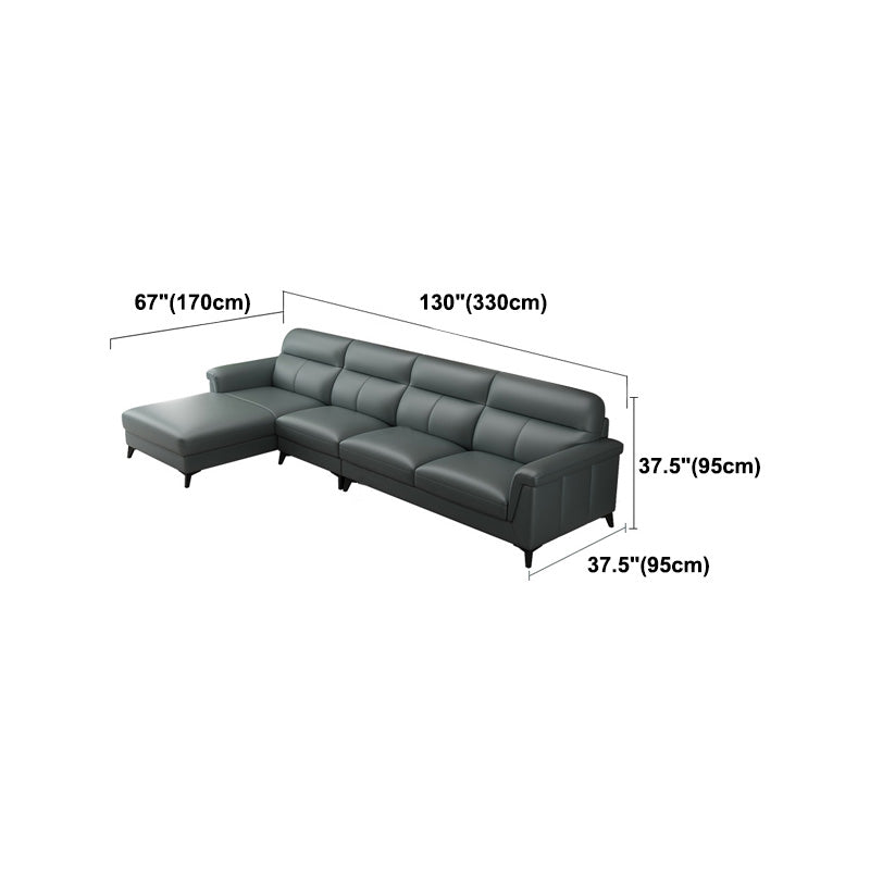 Hedendaagse groene vlekbestendig echt leer voor woonkamer bank