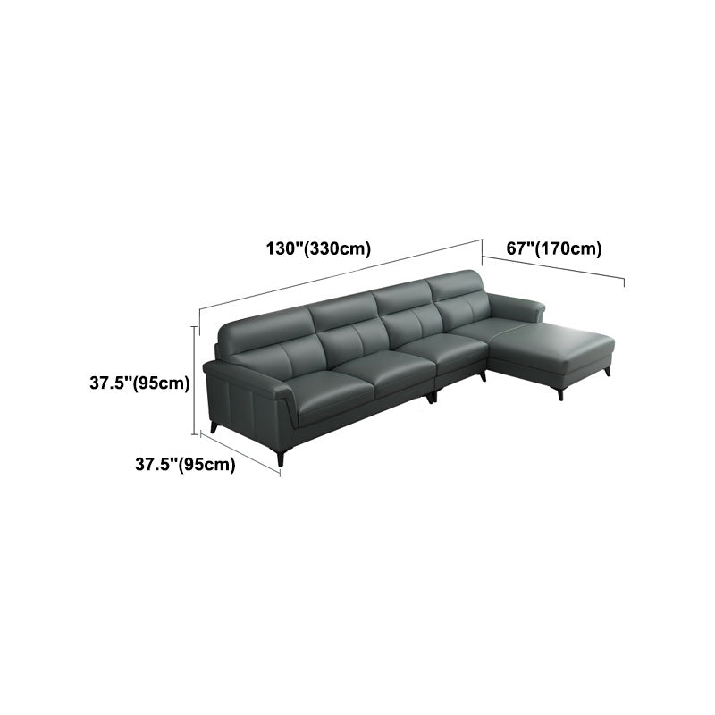 Hedendaagse groene vlekbestendig echt leer voor woonkamer bank