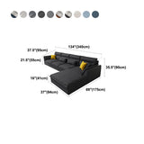 Modern Pillow Back Sectionals Faux Leather Pillow Top Arm Sectionals