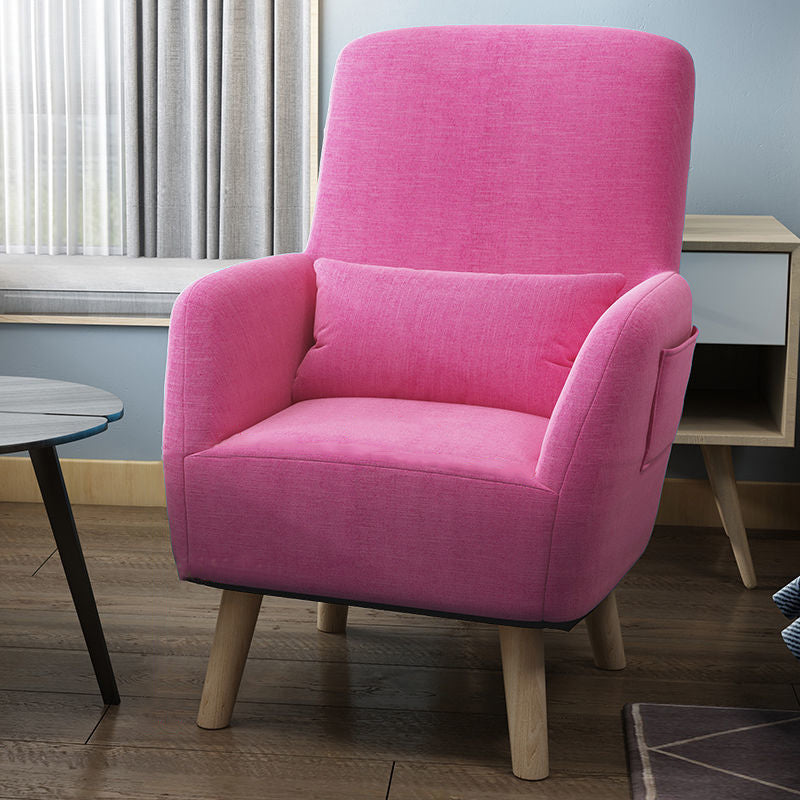 Accent contemporain Chaise d'accent mélange de coton moderne avec oreiller