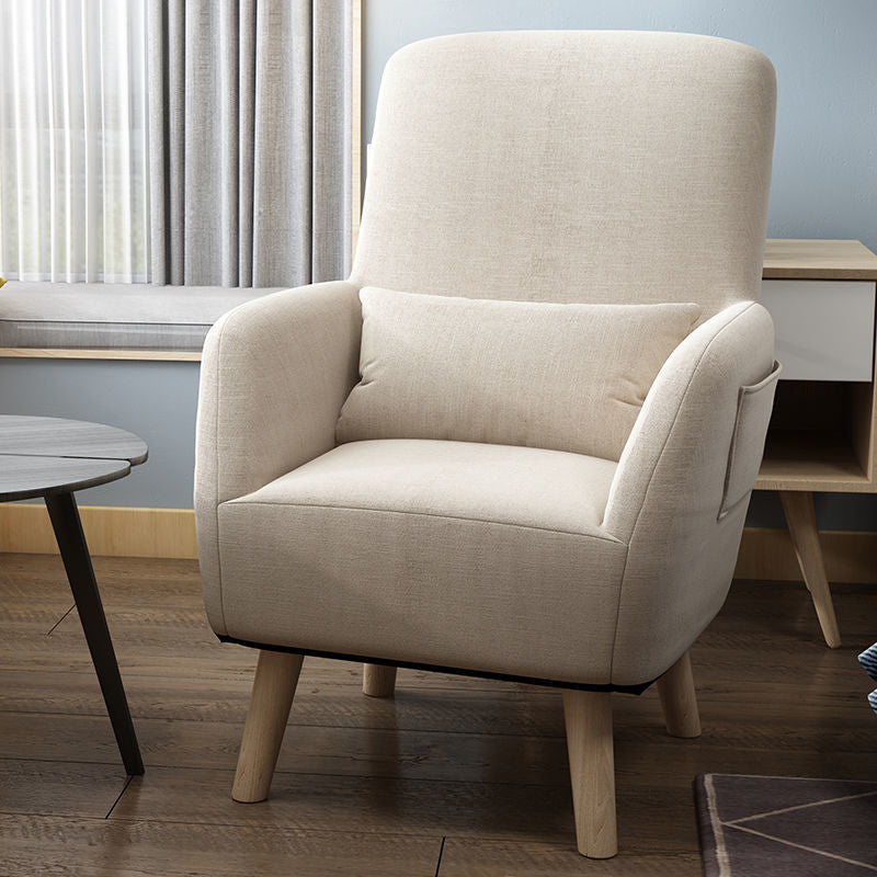 Accent contemporain Chaise d'accent mélange de coton moderne avec oreiller