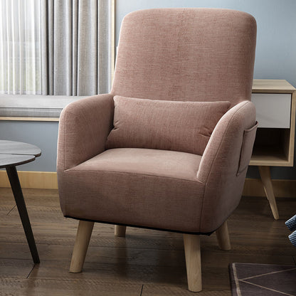 Contemporary Accent Armchair Modern Cotton Blend Accent Chair with Pillow 23.6"L x 23.6"W x 37.4"H Coffee