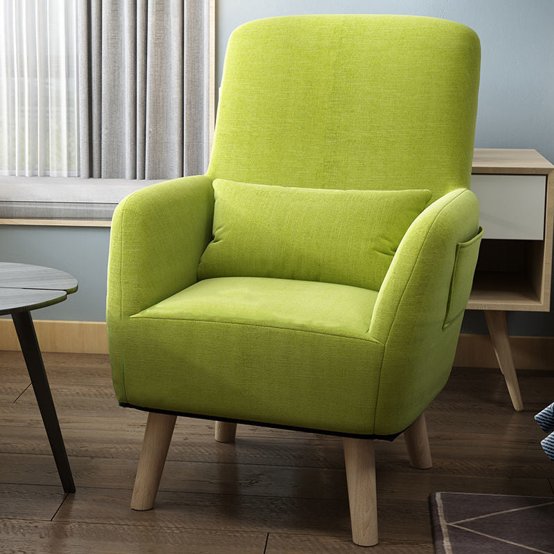 Accent contemporain Chaise d'accent mélange de coton moderne avec oreiller