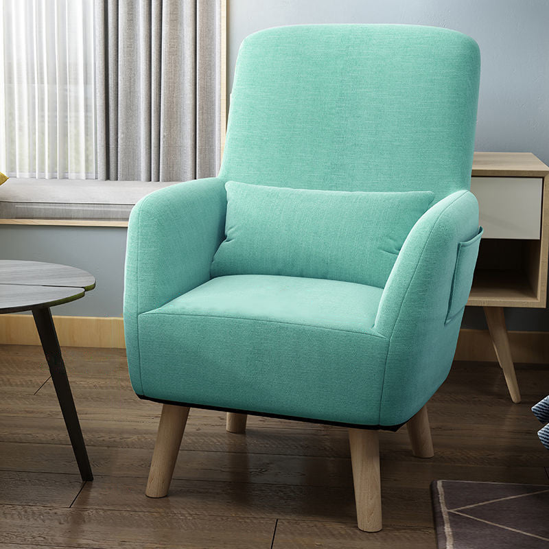 Accent contemporain Chaise d'accent mélange de coton moderne avec oreiller