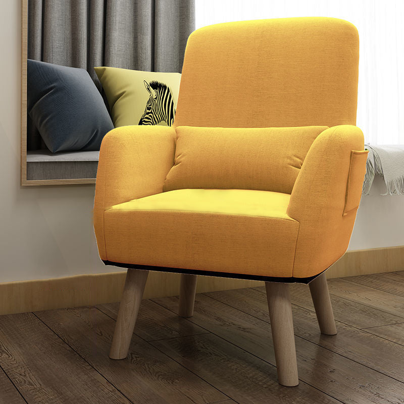 Accent contemporain Chaise d'accent mélange de coton moderne avec oreiller