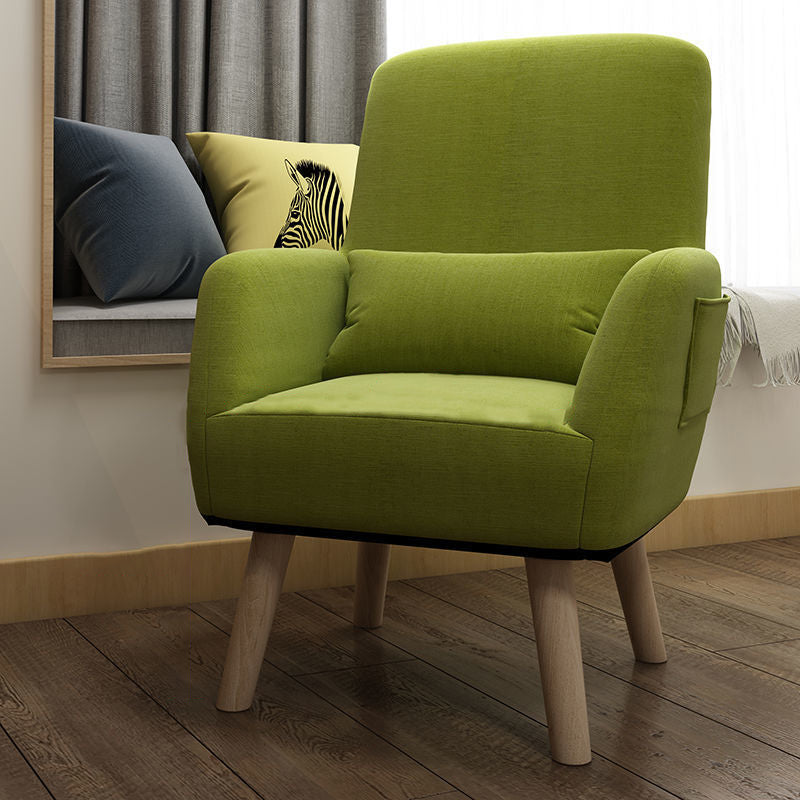 Accent contemporain Chaise d'accent mélange de coton moderne avec oreiller