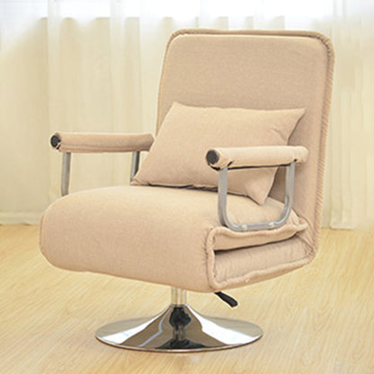 Convertible Chair 27.55" L x 23.62" W x 44.88" H Swivel Armchair for Living Room Khaki Linen Clearhalo 'Accent Chairs' 'accent_chairs' 'Chairs & Seating' 'furn' 'furn_accent_chairs' 'Furniture' 'Living Room Furniture' 5602139