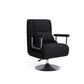 Convertible Chair 27.55" L x 23.62" W x 44.88" H Swivel Armchair for Living Room Black Linen Clearhalo 'Accent Chairs' 'accent_chairs' 'Chairs & Seating' 'furn' 'furn_accent_chairs' 'Furniture' 'Living Room Furniture' 5602140