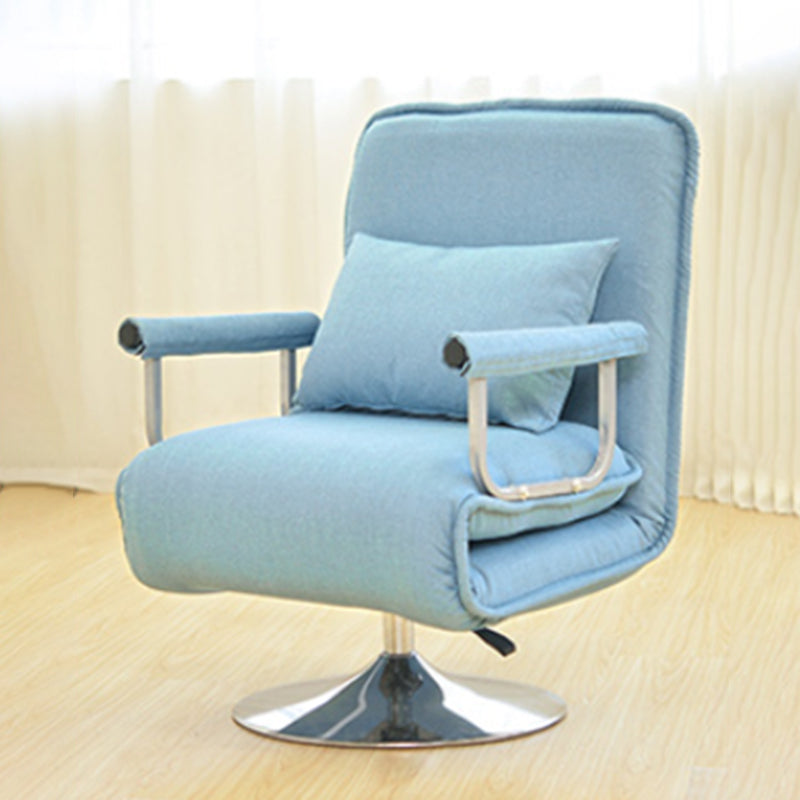 Convertible Chair 27.55" L x 23.62" W x 44.88" H Swivel Armchair for Living Room Lake Blue Linen Clearhalo 'Accent Chairs' 'accent_chairs' 'Chairs & Seating' 'furn' 'furn_accent_chairs' 'Furniture' 'Living Room Furniture' 5602143