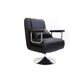 Convertible Chair 27.55" L x 23.62" W x 44.88" H Swivel Armchair for Living Room Black Leather Clearhalo 'Accent Chairs' 'accent_chairs' 'Chairs & Seating' 'furn' 'furn_accent_chairs' 'Furniture' 'Living Room Furniture' 5602144