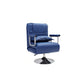 Convertible Chair 27.55" L x 23.62" W x 44.88" H Swivel Armchair for Living Room Royal Blue Leather Clearhalo 'Accent Chairs' 'accent_chairs' 'Chairs & Seating' 'furn' 'furn_accent_chairs' 'Furniture' 'Living Room Furniture' 5602149