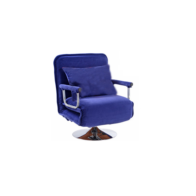Convertible Chair 27.55" L x 23.62" W x 44.88" H Swivel Armchair for Living Room Royal Blue Suede Clearhalo 'Accent Chairs' 'accent_chairs' 'Chairs & Seating' 'furn' 'furn_accent_chairs' 'Furniture' 'Living Room Furniture' 5602155