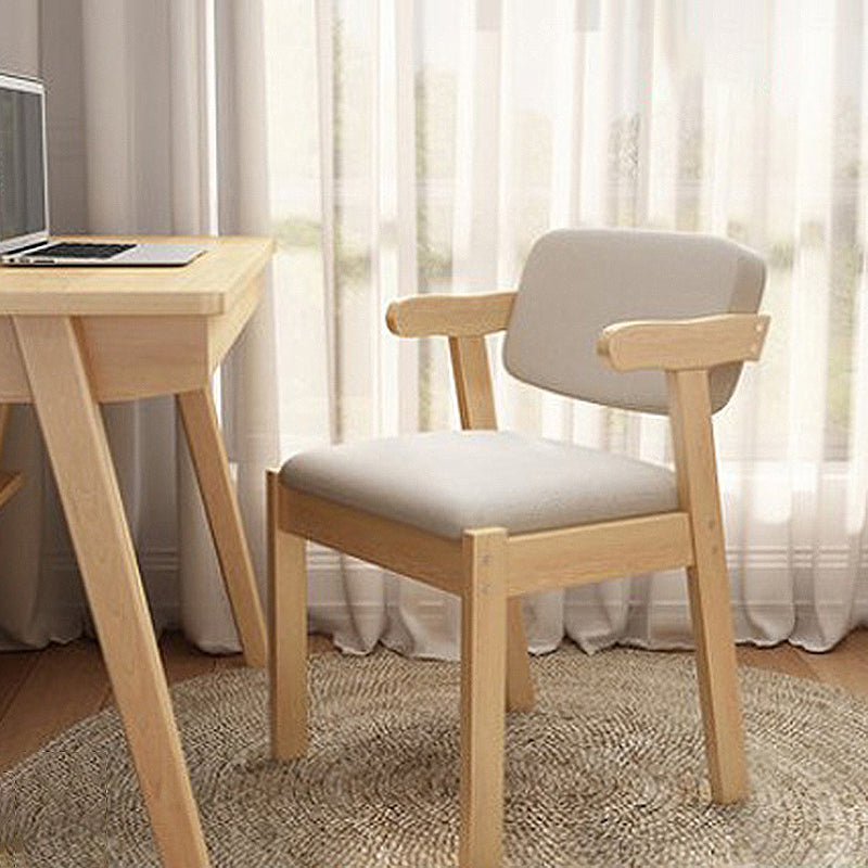 19.68" L x 19.68" W x 28.74" H Linen Arm Chair Accent Armchair for Living Room Light Grey Natural Wood Clearhalo 'Accent Chairs' 'accent_chairs' 'Chairs & Seating' 'furn' 'furn_accent_chairs' 'Furniture' 'Living Room Furniture' 5602159