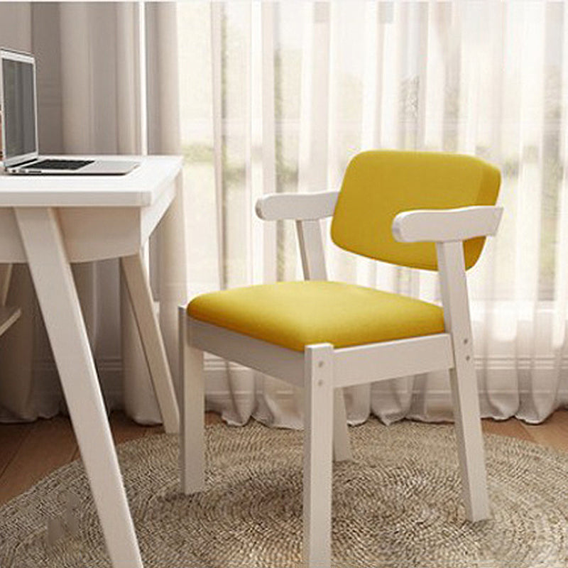 19.68" L x 19.68" W x 28.74" H Linen Arm Chair Accent Armchair for Living Room Light Yellow White Clearhalo 'Accent Chairs' 'accent_chairs' 'Chairs & Seating' 'furn' 'furn_accent_chairs' 'Furniture' 'Living Room Furniture' 5602163