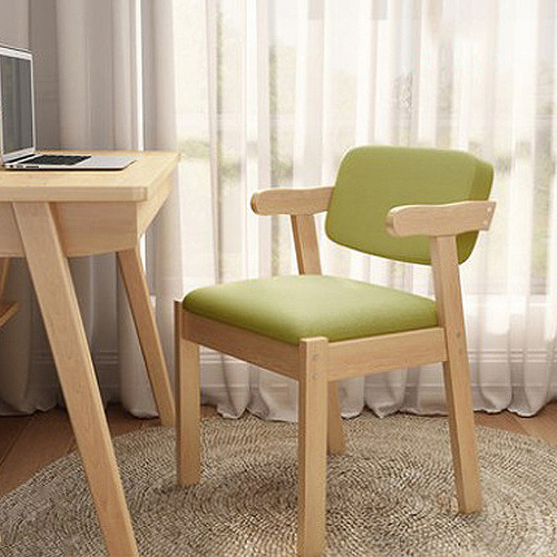 19.68" L x 19.68" W x 28.74" H Linen Arm Chair Accent Armchair for Living Room Grass green Natural Wood Clearhalo 'Accent Chairs' 'accent_chairs' 'Chairs & Seating' 'furn' 'furn_accent_chairs' 'Furniture' 'Living Room Furniture' 5602167