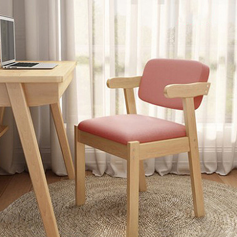 19.68" L x 19.68" W x 28.74" H Linen Arm Chair Accent Armchair for Living Room Pink Natural Wood Clearhalo 'Accent Chairs' 'accent_chairs' 'Chairs & Seating' 'furn' 'furn_accent_chairs' 'Furniture' 'Living Room Furniture' 5602173