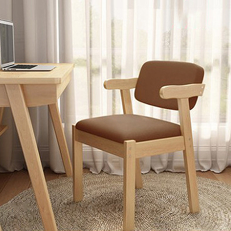 19.68" L x 19.68" W x 28.74" H Linen Arm Chair Accent Armchair for Living Room Coffee Natural Wood Clearhalo 'Accent Chairs' 'accent_chairs' 'Chairs & Seating' 'furn' 'furn_accent_chairs' 'Furniture' 'Living Room Furniture' 5602174