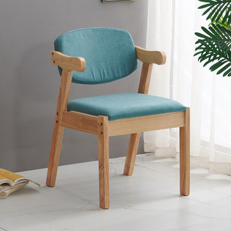 19.68" L x 19.68" W x 28.74" H Linen Arm Chair Accent Armchair for Living Room Sky Blue Natural Wood Clearhalo 'Accent Chairs' 'accent_chairs' 'Chairs & Seating' 'furn' 'furn_accent_chairs' 'Furniture' 'Living Room Furniture' 5602178