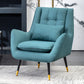 Tufted Cushions Chair 31.4" L x 27.5" W x 35.4" H Arms Included Chair Faux Leather Dark Green Clearhalo 'Accent Chairs' 'accent_chairs' 'Chairs & Seating' 'furn' 'furn_accent_chairs' 'Furniture' 'Living Room Furniture' 5602196