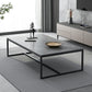 Trestle Type/frame Base Rectangular Slate Table Board Glam Style Coffee Table Gray Black Clearhalo 'Coffee & Accent Tables' 'Coffee Tables' 'coffee_tables' 'furn' 'furn_coffee_tables' 'Furniture' 'Living Room Furniture' 5602243