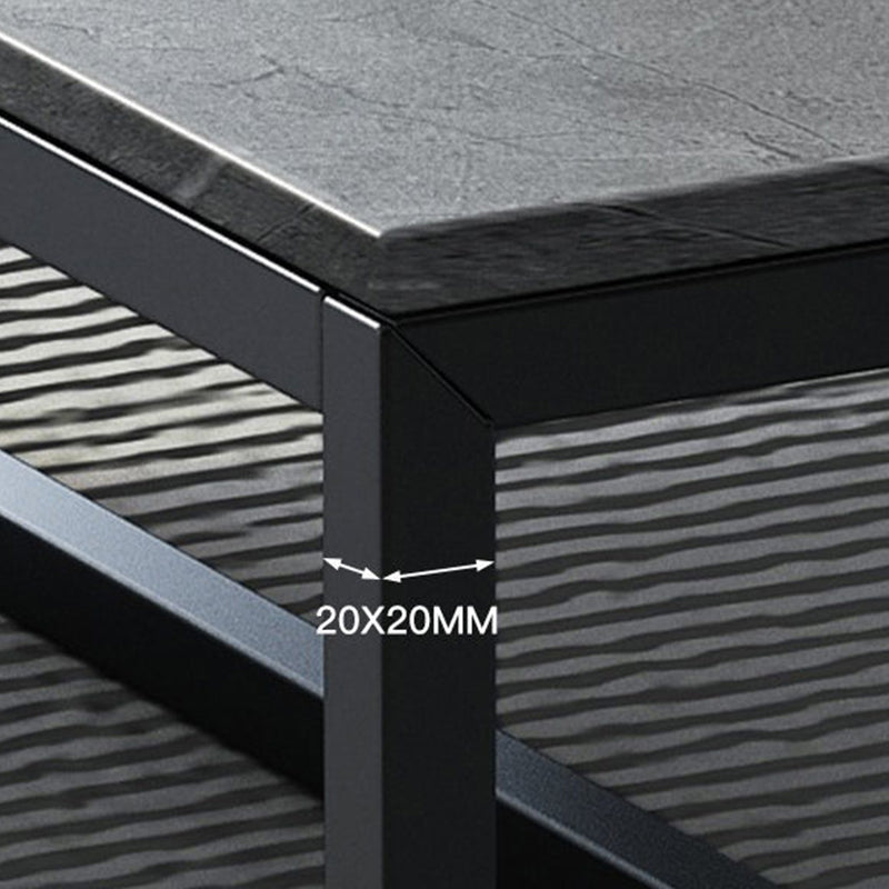 Trestle Type/frame Base Rectangular Slate Table Board Glam Style Coffee Table Clearhalo 'Coffee & Accent Tables' 'Coffee Tables' 'coffee_tables' 'furn' 'furn_coffee_tables' 'Furniture' 'Living Room Furniture' 5602250