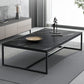 Trestle Type/frame Base Rectangular Slate Table Board Glam Style Coffee Table Black Gray Clearhalo 'Coffee & Accent Tables' 'Coffee Tables' 'coffee_tables' 'furn' 'furn_coffee_tables' 'Furniture' 'Living Room Furniture' 5602252