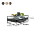 17.7" H Modern Rectangle Glass Coffee Table Metal Frame Cocktail Table with Storage Clearhalo 'Coffee & Accent Tables' 'Coffee Tables' 'coffee_tables' 'furn' 'furn_coffee_tables' 'Furniture' 'Living Room Furniture' 5602306