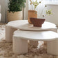 Mesa redonda de madera de estilo moderno con mesa de centro con base de 3 patas