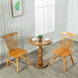 Pedestal Base Round Wooden Table in Brown Modern Style Coffee Table