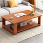 Modern Style Rectangular Wooden Table 4 Legs Base with Storage Rack Coffee Table