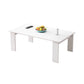 Modern Style Rectangular Wooden Table 4 Legs Base with Storage Rack Coffee Table