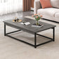 Rectangular Frame Base Wooden Table Modern Style Coffee Table 39"L x 20"W x 17"H Gray Black Shelves Not Included Clearhalo 'Coffee & Accent Tables' 'Coffee Tables' 'coffee_tables' 'furn' 'furn_coffee_tables' 'Furniture' 'Living Room Furniture' 5602404