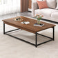 Rectangular Frame Base Wooden Table Modern Style Coffee Table 47"L x 24"W x 16.5"H Walnut+Black Shelves Not Included Clearhalo 'Coffee & Accent Tables' 'Coffee Tables' 'coffee_tables' 'furn' 'furn_coffee_tables' 'Furniture' 'Living Room Furniture' 5602415