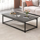 Rectangular Frame Base Wooden Table Modern Style Coffee Table 47"L x 24"W x 16.5"H Gray Black Shelves Not Included Clearhalo 'Coffee & Accent Tables' 'Coffee Tables' 'coffee_tables' 'furn' 'furn_coffee_tables' 'Furniture' 'Living Room Furniture' 5602425