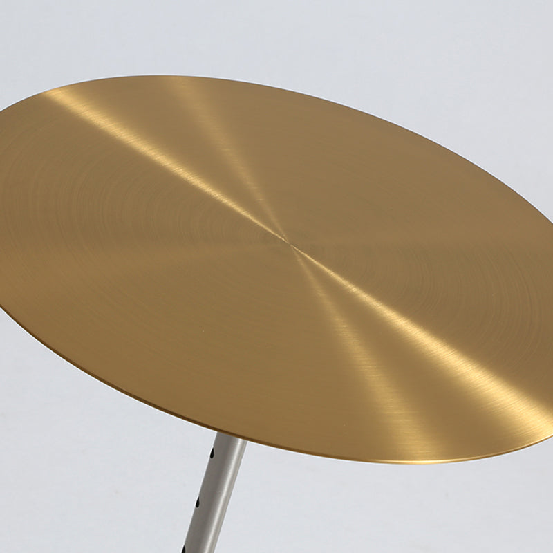 Round Stainless Steel Coffee Table Pedestal 1 Single Cocktail Table